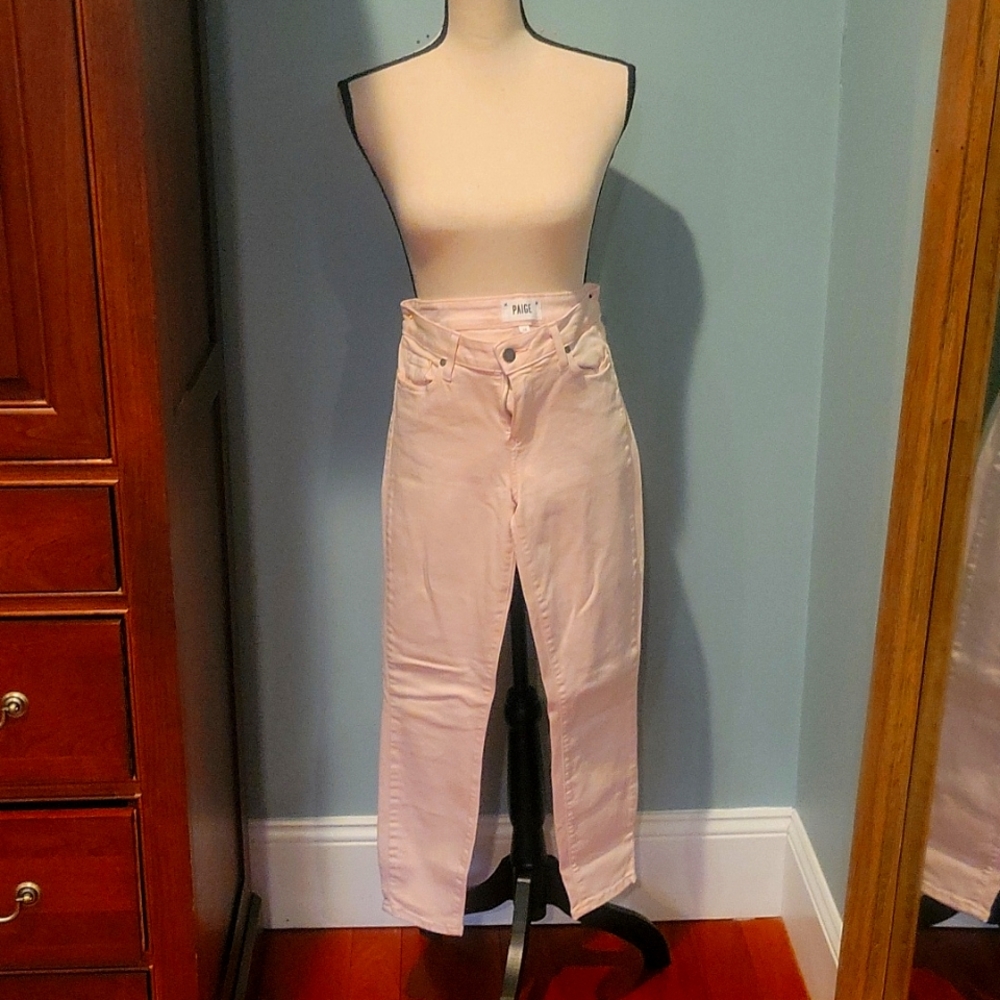 Women's Pink Crop Paige Stretch Jeggings Size 28